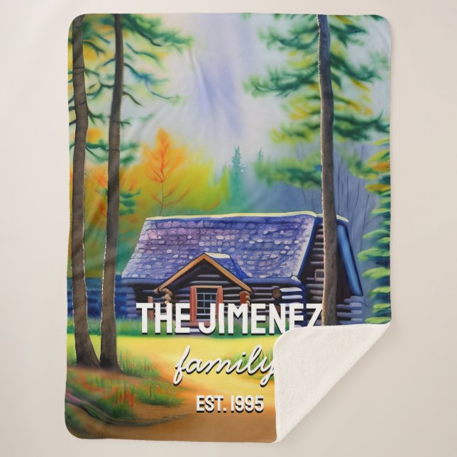 Manta Sherpa Moderna familia de cascadas de cascada de troncos  (Anverso)