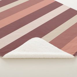 Manta Sherpa Moderna Linear | Rosa Antiguo y Cobre