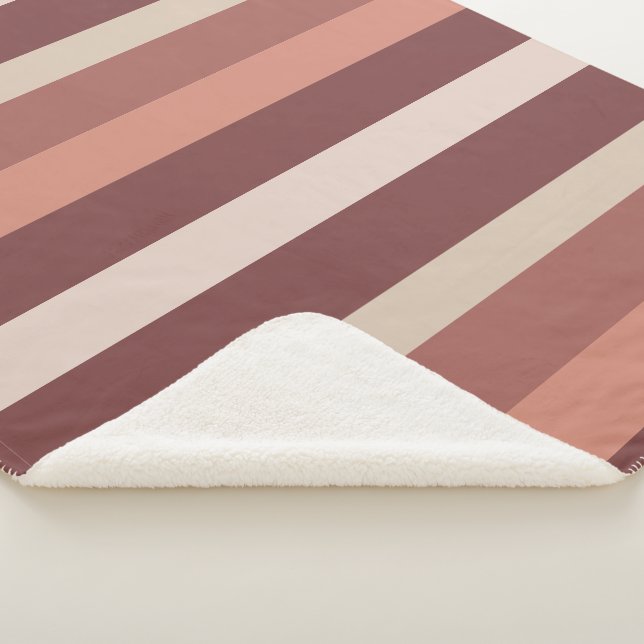 Manta Sherpa Moderna Linear | Rosa Antiguo y Cobre (3/4)
