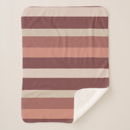 Manta Sherpa Moderna Linear | Rosa Antiguo y Cobre