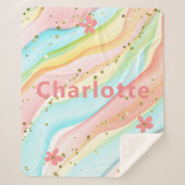 Manta Sherpa Moderna y moderna floral Purpurina femenina person