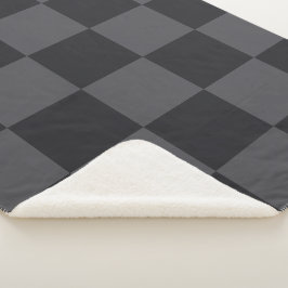 Manta Sherpa Modernas cuadros negros grises oscuras croatas