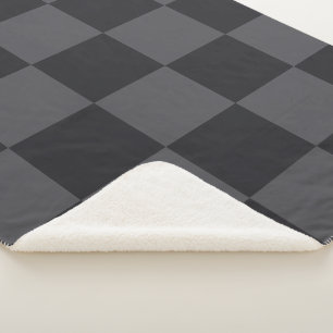 Manta Sherpa Modernas cuadros negros grises oscuras croatas