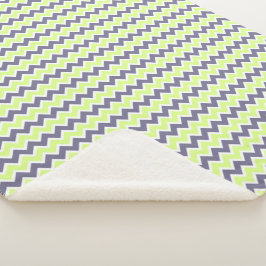 Manta Sherpa Moderno Chevron gris oscuro limón amarillo