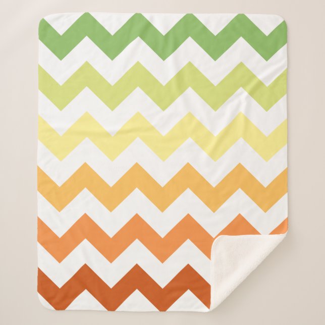 Manta Sherpa Moderno Chevron otoño otoño (Anverso)