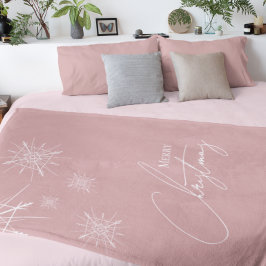 Manta Sherpa Moderno | Copos de nieve geométricos | Feliz Navid