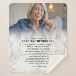 Manta Sherpa Moderno en la memoria amorosa Marble Foto Keepsake