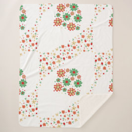 Manta Sherpa Moderno Floral Contemporáneo