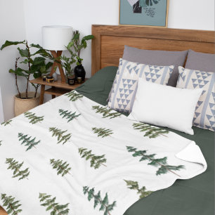Manta Sherpa Moderno Invierno Patrón de árbol de Navidad
