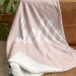 Manta Sherpa Moderno Pastel Pink Hello Y You Name<br><div class="desc">Moderno Pastel Pink Hello Y You Name</div>