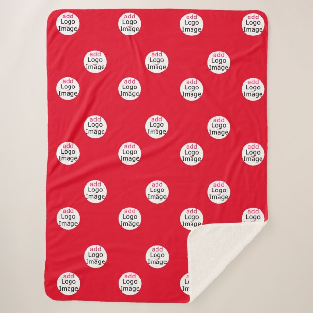 Manta Sherpa Moderno Personalizable profesional Rojo de negocio (Anverso)