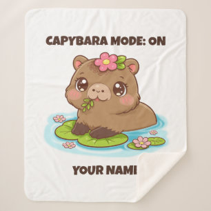 Manta Sherpa Modo Capybara Kawaii Lindo Personalizado