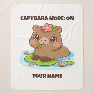 Manta Sherpa Modo Capybara Kawaii Lindo Personalizado