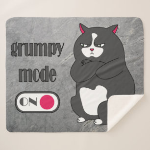 Manta Sherpa Modo gruñón en gato gordo gracioso