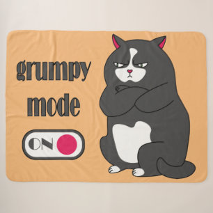 Manta Sherpa Modo gruñón en gato gordo gracioso