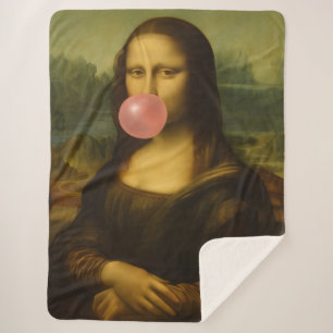 Manta Sherpa Mona Lisa Soplando Goma Rosa