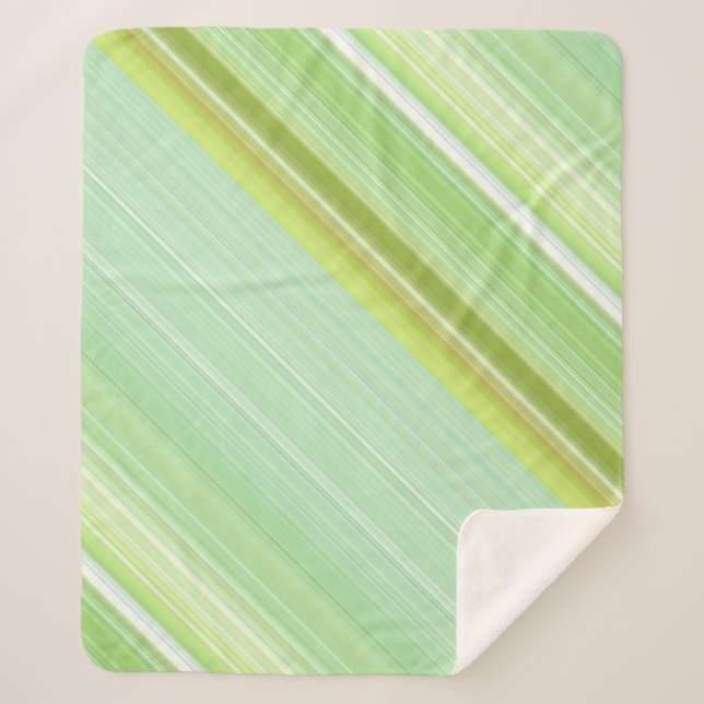 Manta Sherpa Moneda de brote verde y tira verde lima (Anverso)