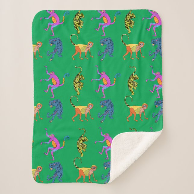 Manta Sherpa Monkey Blanket (Anverso)