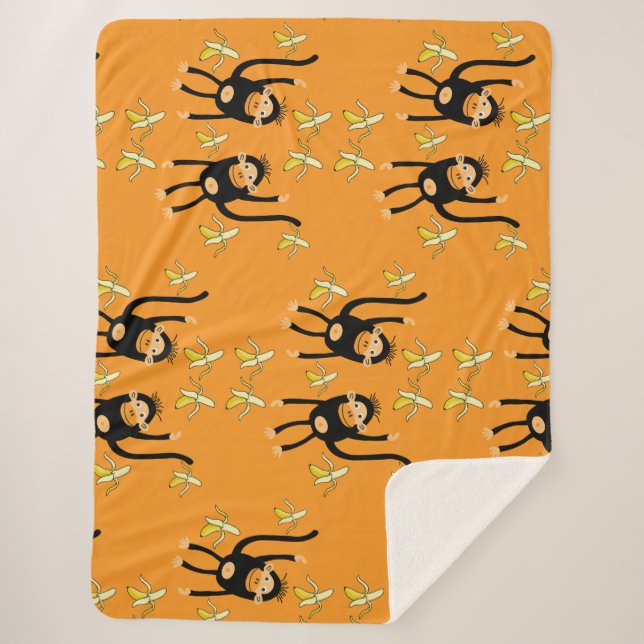 Manta Sherpa Mono de niño de corte (Anverso)