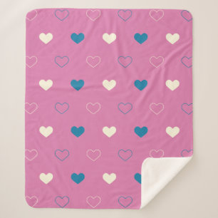 Manta Sherpa Mono Patrón de Corazón Simple y Adorable