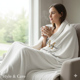 Manta Sherpa Monogram Sherpa Blanket with Custom Name