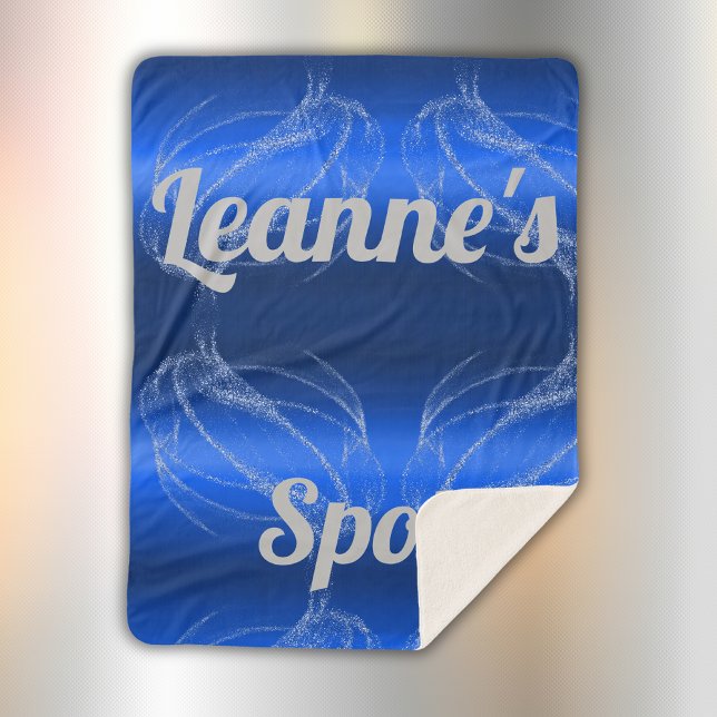 Manta Sherpa Monograma azul Metalizado y Purpurina cepillado de (Subido por el creador)