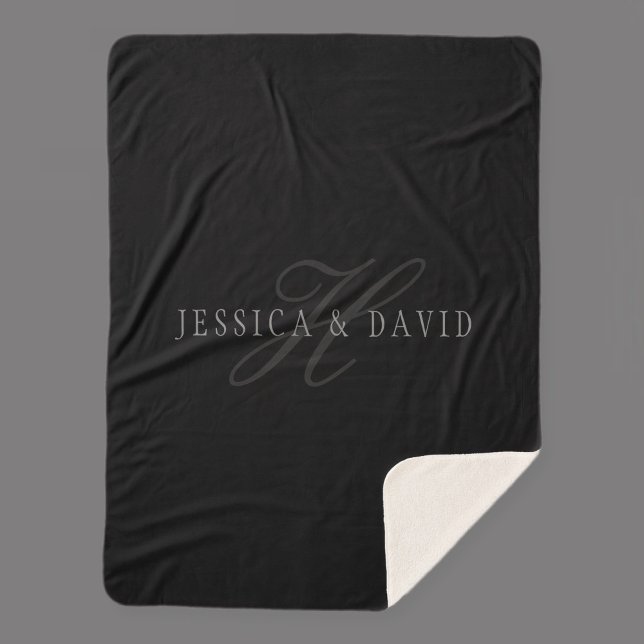 Manta Sherpa Monograma de apellidos y apellidos (Subido por el creador)