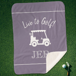 Manta Sherpa Monograma de iniciales de carrito de golf para gol