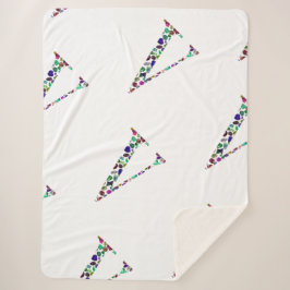 Manta Sherpa Monograma de la letra V