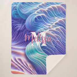 Manta Sherpa Monograma de las ondas majestuosas del océano