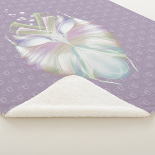 Manta Sherpa Monograma de lechuza Oracle púrpura Pastel