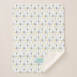 Manta Sherpa Monograma de moda de las flechas