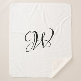 Manta Sherpa Monograma elegante de escritura personalizado en b
