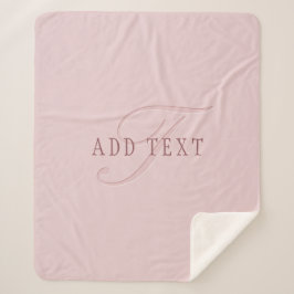 Manta Sherpa Monograma elegante | Oro rosa