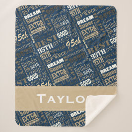 Manta Sherpa Monograma especial de la fiesta de cumpleaños núme