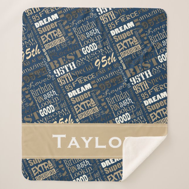 Manta Sherpa Monograma especial de la fiesta de cumpleaños núme (Anverso)