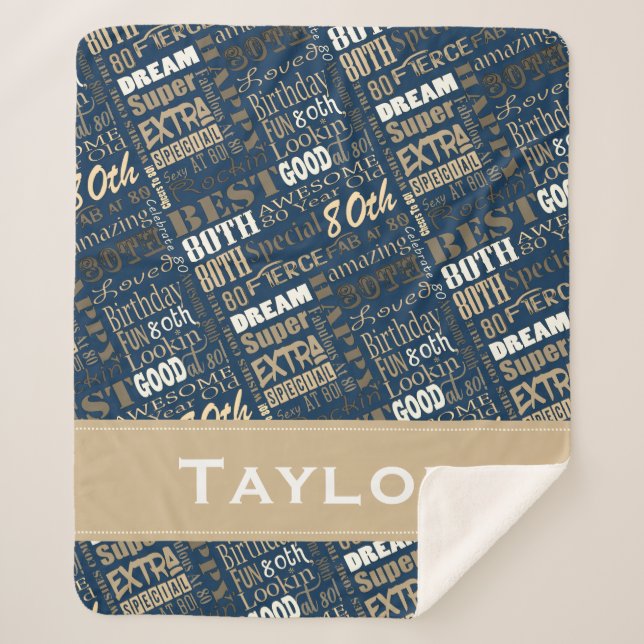 Manta Sherpa Monograma especial de la fiesta de cumpleaños núme (Anverso)