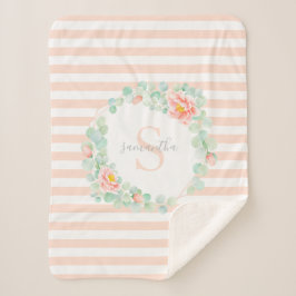 Manta Sherpa Monograma Eucalyptus Sale Bandas De Engranaje Flor