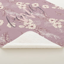 Monograma floral de esténcil de crema moderna