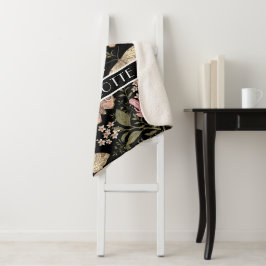 Manta Sherpa Monograma florero botánico moderno