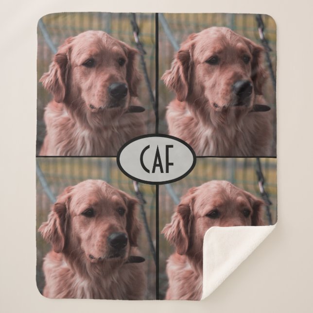 Manta Sherpa Monograma fotográfico Añadir sus propias imágenes  (Anverso)