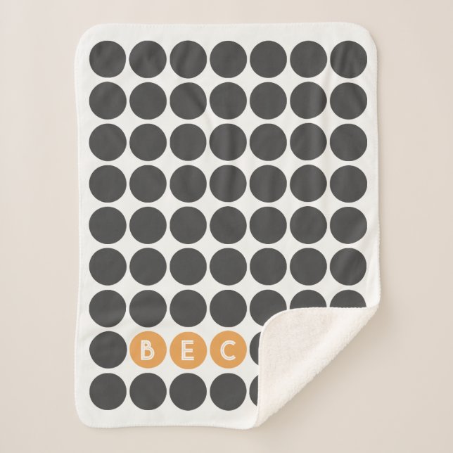 Manta Sherpa Monograma moderno (Anverso)