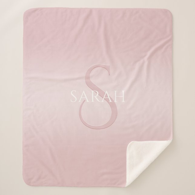 Manta Sherpa Monograma moderno elegante (Anverso)