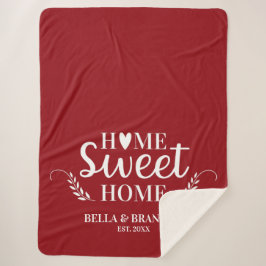 Manta Sherpa Monograma moderno Script Red Sherpa Blanket