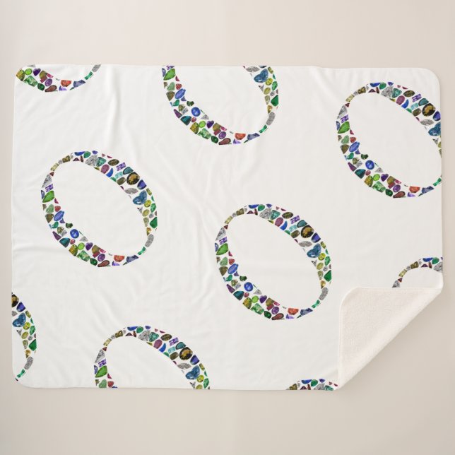 Manta Sherpa Monograma 'O' (Anverso (horizontal))