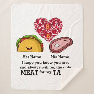 Manta Sherpa Monograma personalizado de tacos y amantes de la c