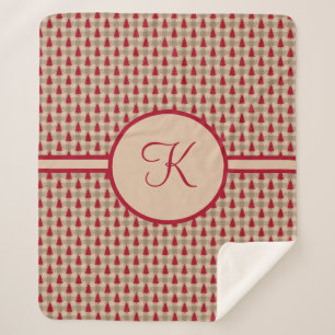 Manta Sherpa Monograma Red Brown Búfalo Tocado Rústico País