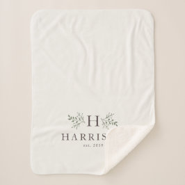 Manta Sherpa Monograma rústico