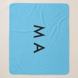 Manta Sherpa Monograma simple añade tu letra nombre hombre mini