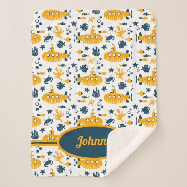 Manta Sherpa Monograma submarino marino marino marino de la mar (Anverso)